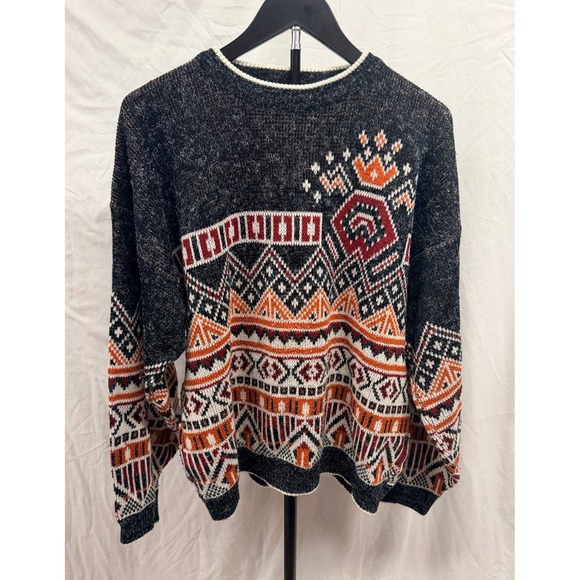 The Men's Store at Sears Other - Vintage The Mens Store at Sears Southwestern Geometric Sweater XL Charcoal 80s